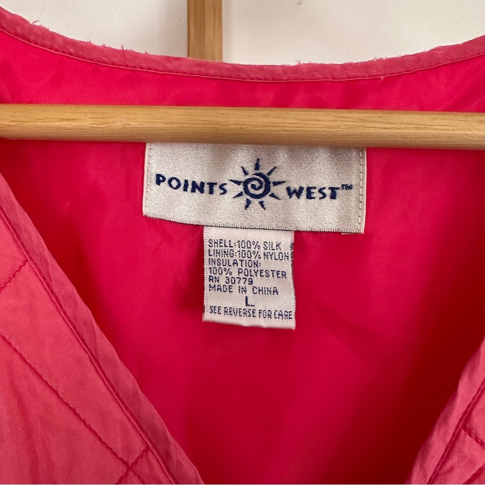 Vintage Pink Silk Quilted Vest - Picture 5 of 8